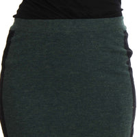 Green Wool Blend Pencil Skirt