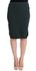 Green Wool Blend Pencil Skirt