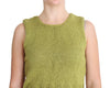 Green Cotton Blend Knitted Sleeveless Sweater