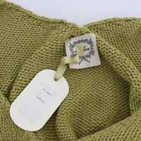 Green Cotton Blend Knitted Sleeveless Sweater