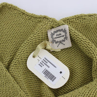 Green Cotton Blend Knitted Sleeveless Sweater