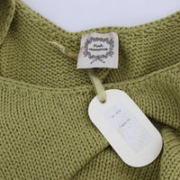 Green Cotton Blend Knitted Sleeveless Sweater