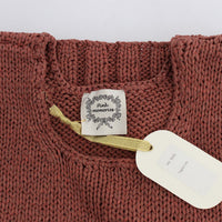 Red Cotton Blend Knitted Sleeveless Sweater