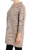 Beige Wool Blend Knitted Oversize Sweater