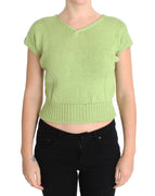 Green Cotton Blend Knitted Sweater