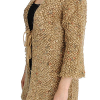 Beige Wool Blend Cape Sweater