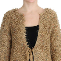 Beige Wool Blend Cape Sweater
