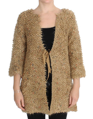 Beige Wool Blend Cape Sweater