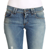 Blue Wash Cotton Stretch Flare Bootcut Jeans