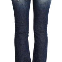 Blue Wash Flare Boot Cotton Lenin Denim Jeans