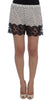 White Black Floral Lace Silk Sleepwear Shorts