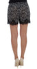 Black White Floral Lace Silk Sleepwear Shorts