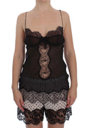 Black Silk Lace Babydoll Lingerie Top