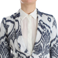 Blue White Blazer Suit Jacket