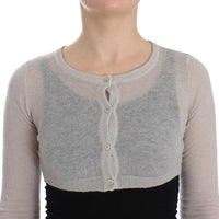 Gray Knit Wool Cardigan Sweater