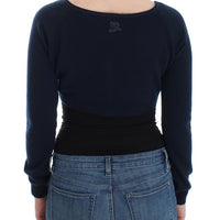 Blue Cashmere Cardigan Sweater