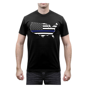 Thin Blue Line America Map T-Shirt