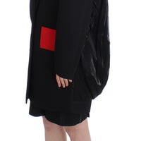 Black Coat Trench Long Draped Jacket Blazer