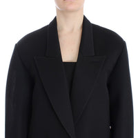 Black Coat Trench Long Draped Jacket Blazer