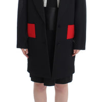 Black Coat Trench Long Draped Jacket Blazer