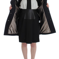 Black Coat Trench Long Draped Jacket Blazer