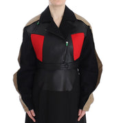 Black Short Croped Coat Biker Jacket