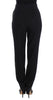 Black High Waist Straight Slim Dress Pants