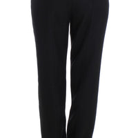 Black High Waist Straight Slim Dress Pants