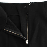 Black High Waist Straight Slim Dress Pants