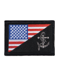 US Flag / USN Anchor Patch With Hook Back