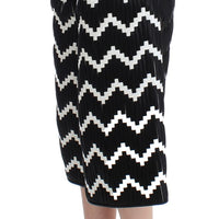 Black White Chevron Nappa Leather Shorts