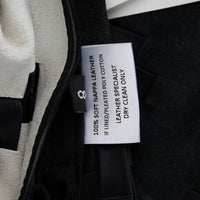 Black White Chevron Nappa Leather Shorts