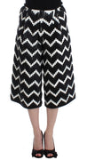 Black White Chevron Nappa Leather Shorts