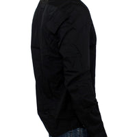 Black cotton slim fit shirt