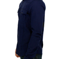 Blue checkered cotton shirt