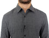 Gray cotton slim fit shirt