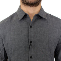 Gray cotton slim fit shirt