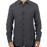 Gray cotton slim fit shirt