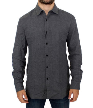 Gray cotton slim fit shirt