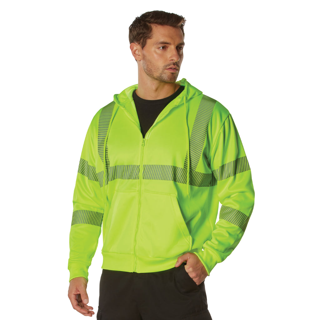 Hi-Vis Performance Zipper Sweatshirt - Safety Green