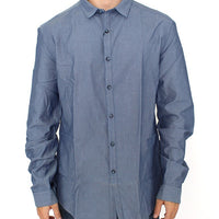 Blue cotton dress shirt