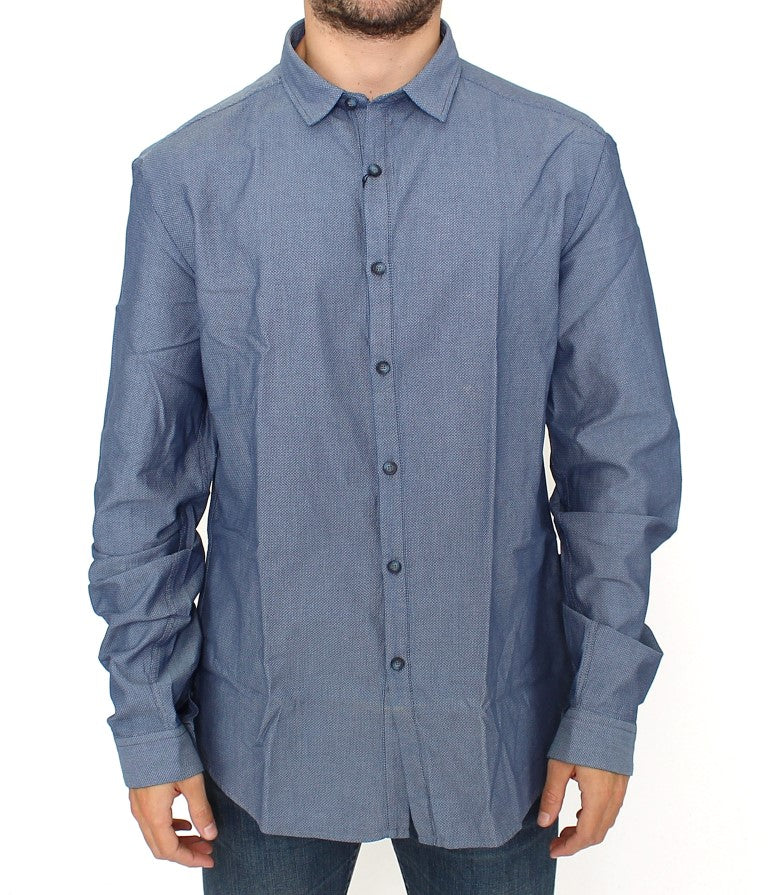 Blue cotton dress shirt