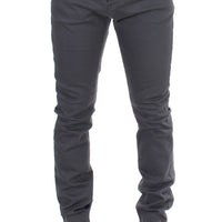 Gray cotton stretch slim fit jeans