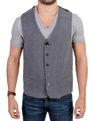 Gray cotton blend casual vest