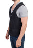 Gray striped cotton casual vest