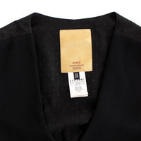 Black wool blend casual vest