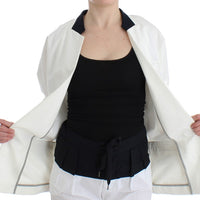 White Cotton Blend Oversized Blazer Jacket