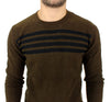 Brown striped crewneck sweater