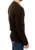 Brown striped crewneck sweater