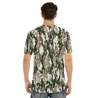 Men's Camo Short Sleeve T-shirt with Curved Hem
